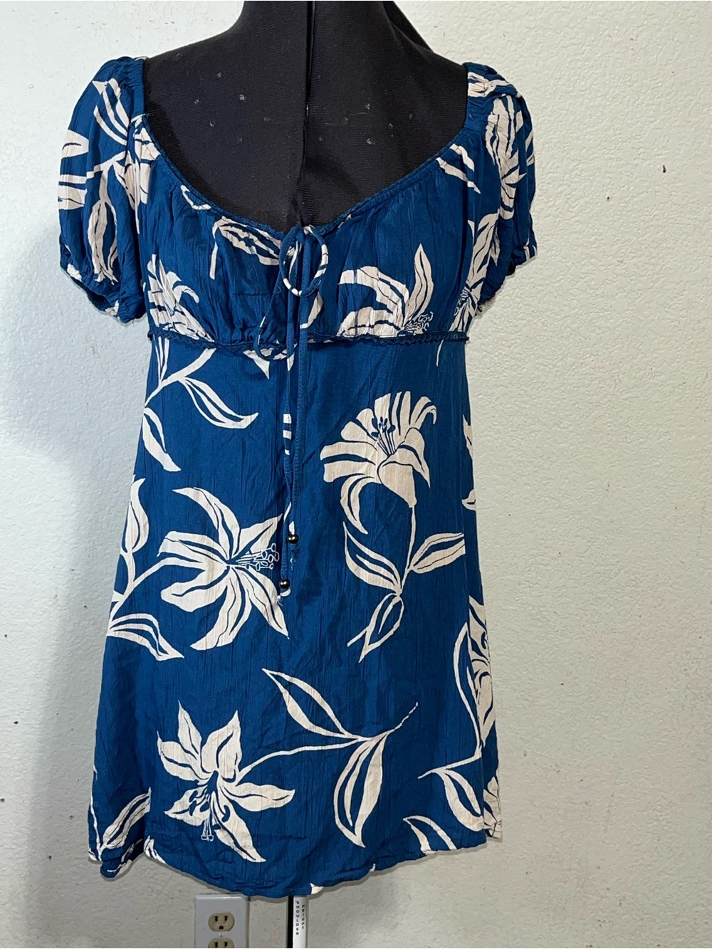 Angie Blue and White Floral Mini Dress